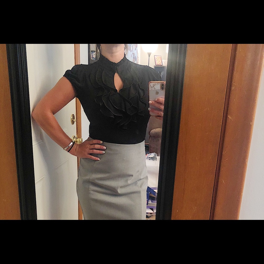 Black Ruffle Top